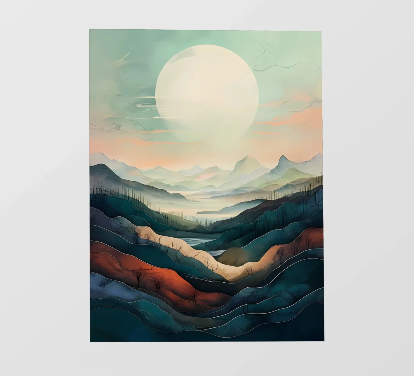 Maanverlichte rust fotobehang van Artistic-shop