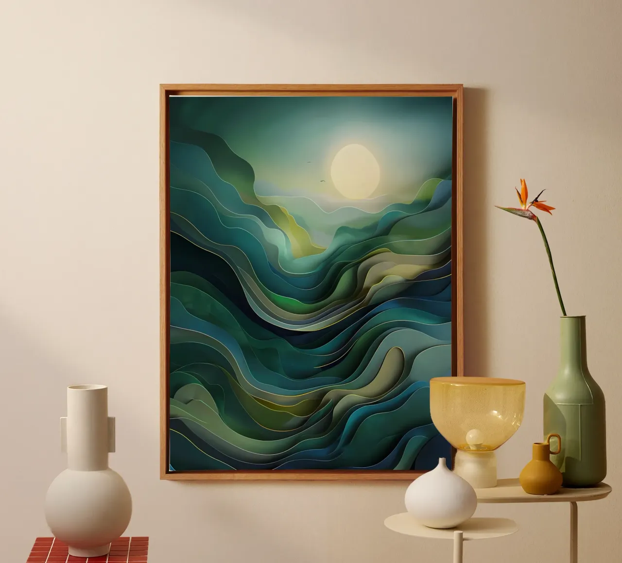 Orizzonti sereni tela con Cornice a cassetta da Artistic-shop