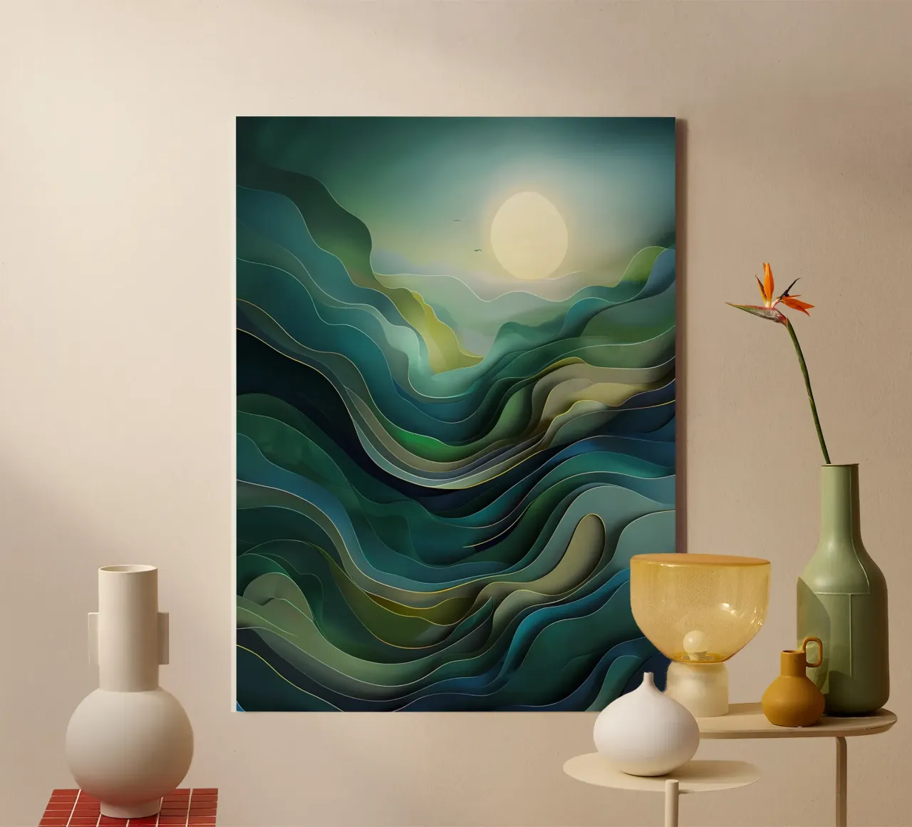Orizzonti sereni tela con Cornice a cassetta da Artistic-shop
