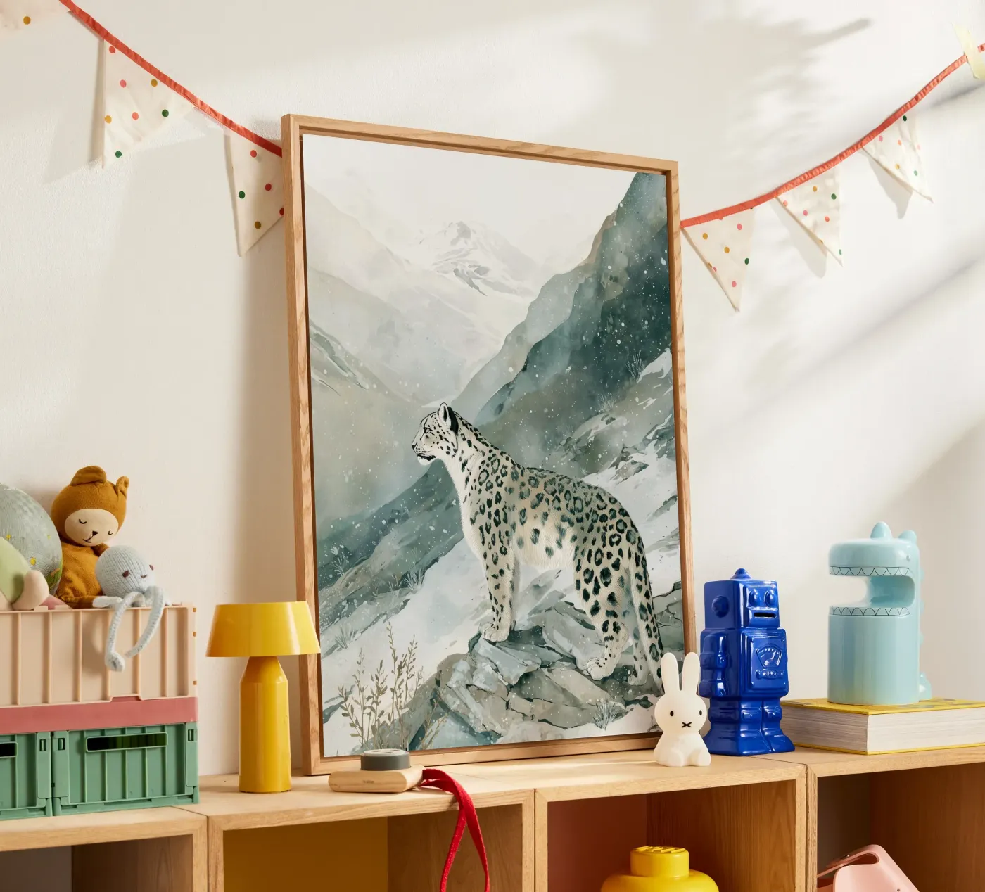 Snow Leopard Mountain plexiglass da LUMA WILDLIFE