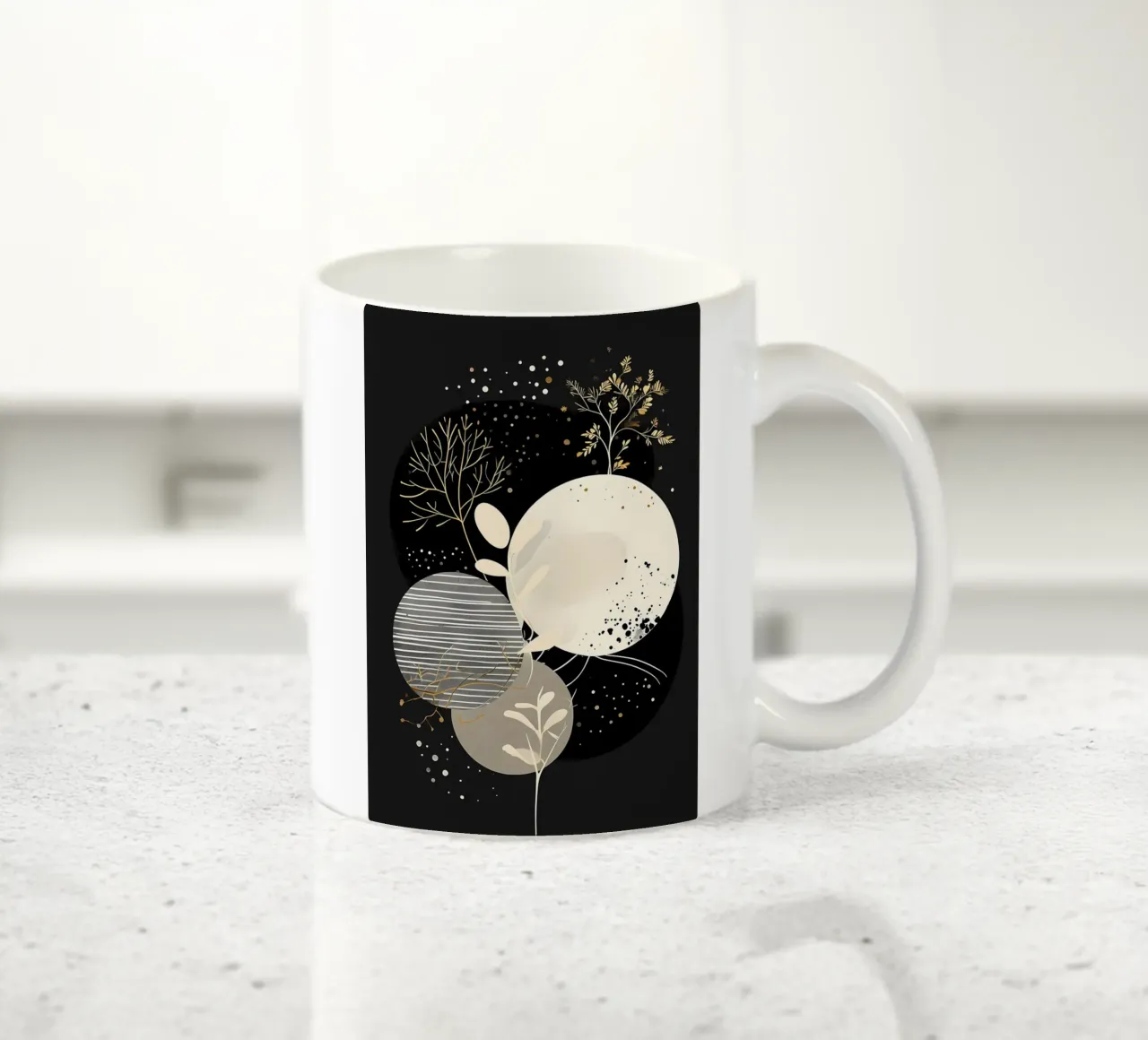 Automne doré abstrait mug en céramique de Artistic-shop