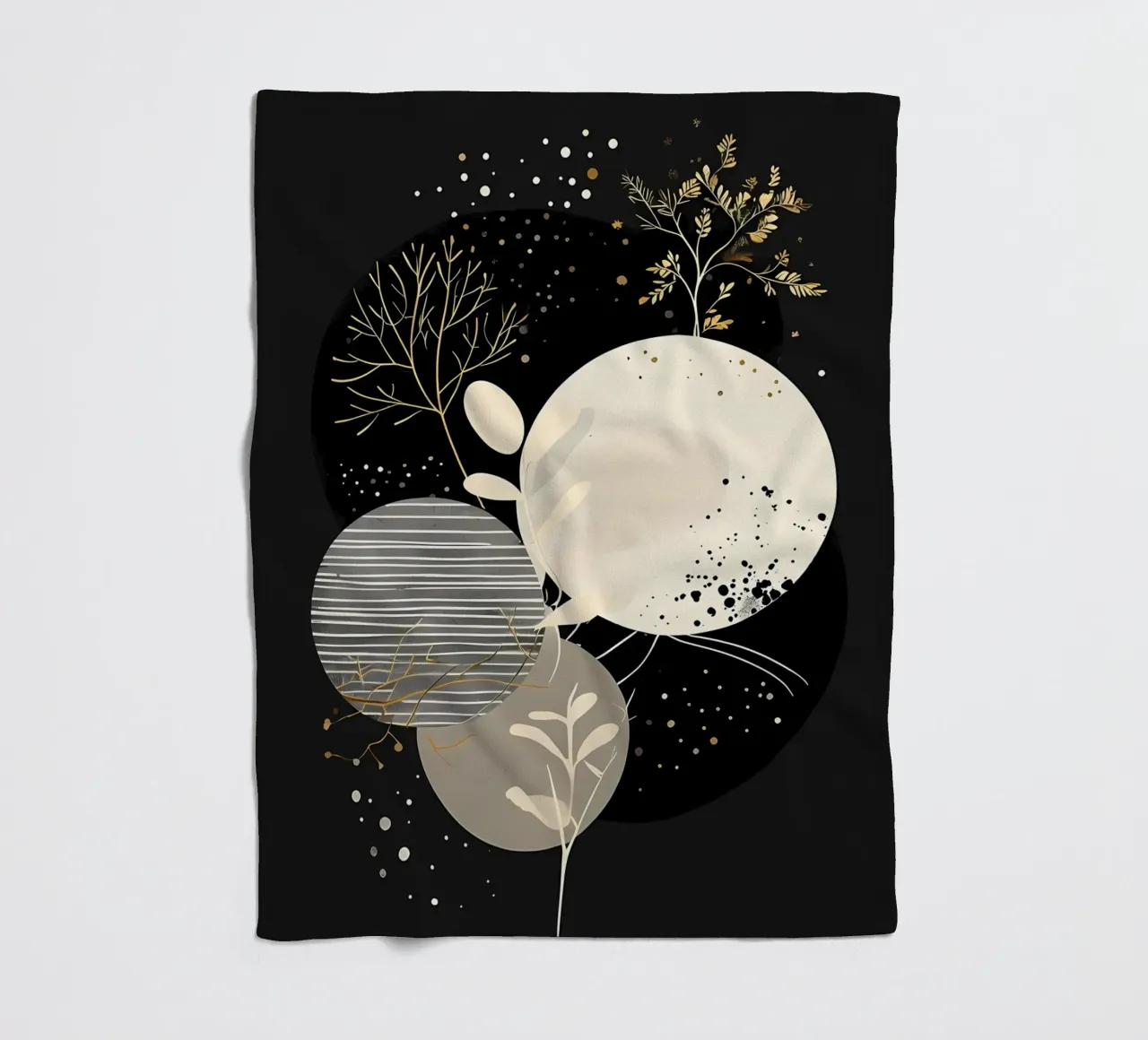 Golden Autumn Abstract fleece blanket by Artistic-shop
