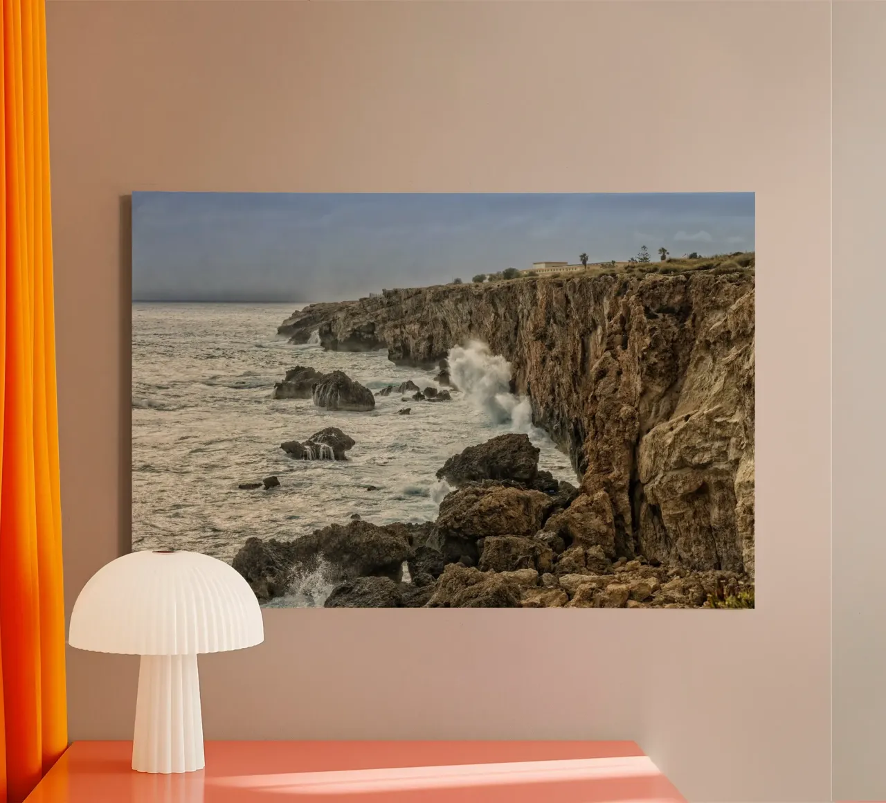 Kustlijn Malta canvas met Baklijst van Curious Collections by Marielle Leenders