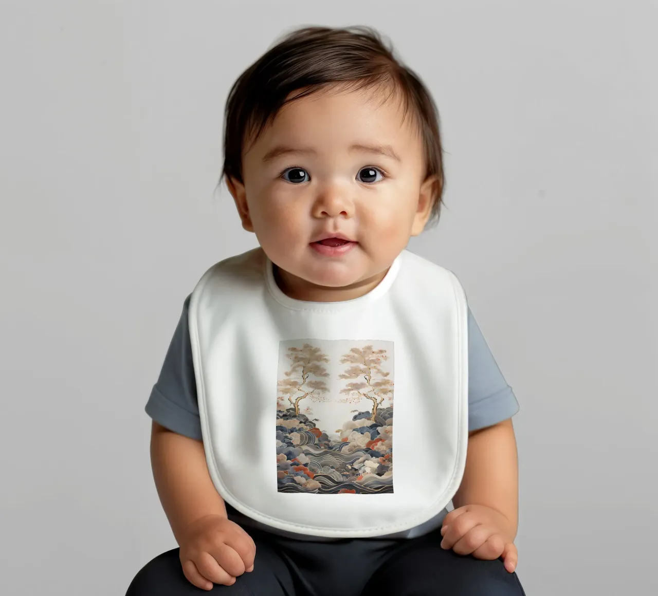 Pini sereni e onde ondeggianti bavaglino da Artistic-shop