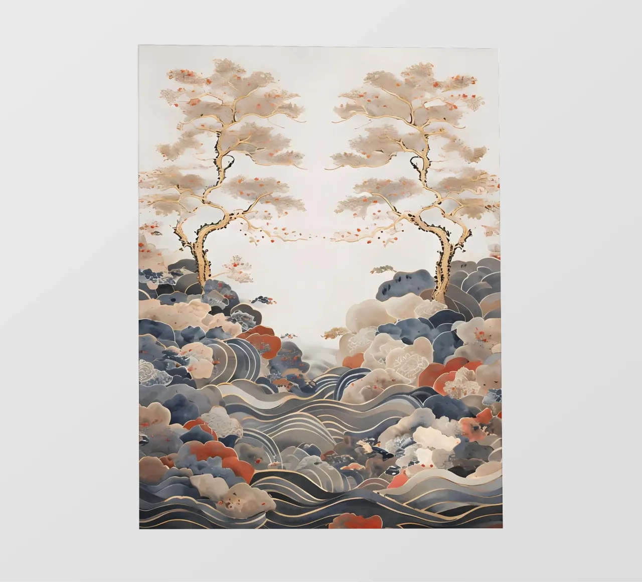 Serene Pine Trees and Rolling Waves photo wallpaper by Artistic-shop