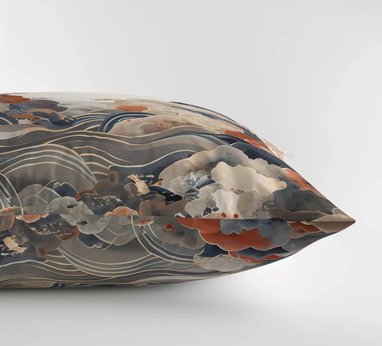 Serene Pine Trees and Rolling Waves decorative cushion by Artistic-shop