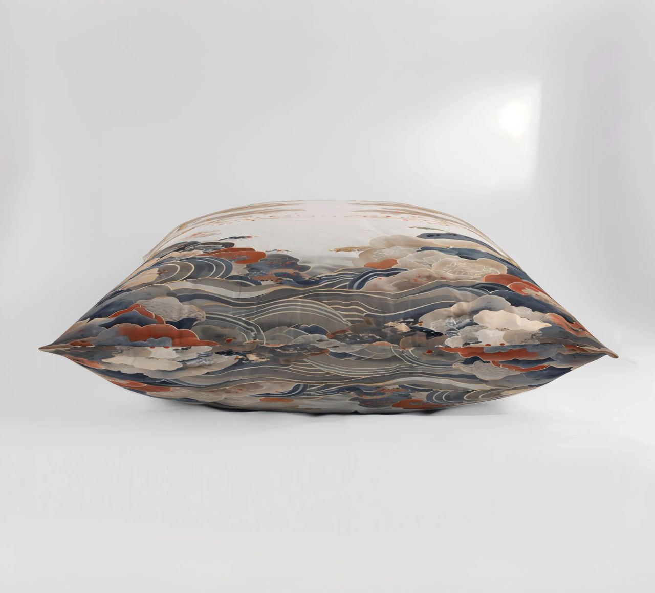 Serene Pine Trees and Rolling Waves decorative cushion by Artistic-shop