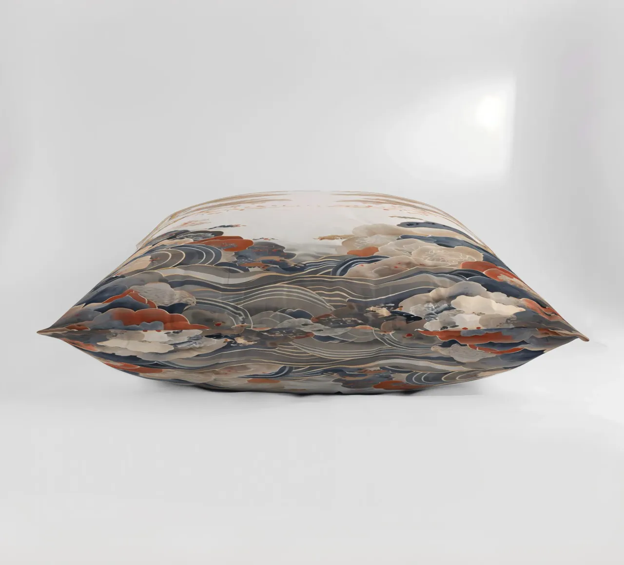 Pinos serenos y olas ondulantes cojín de Artistic-shop