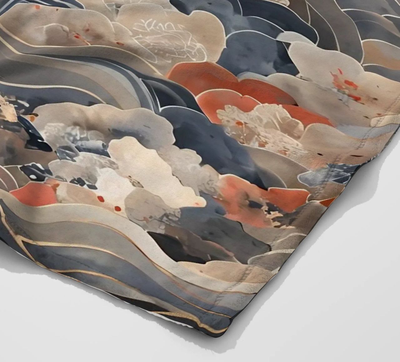 Serene Pine Trees and Rolling Waves fleece blanket by Artistic-shop
