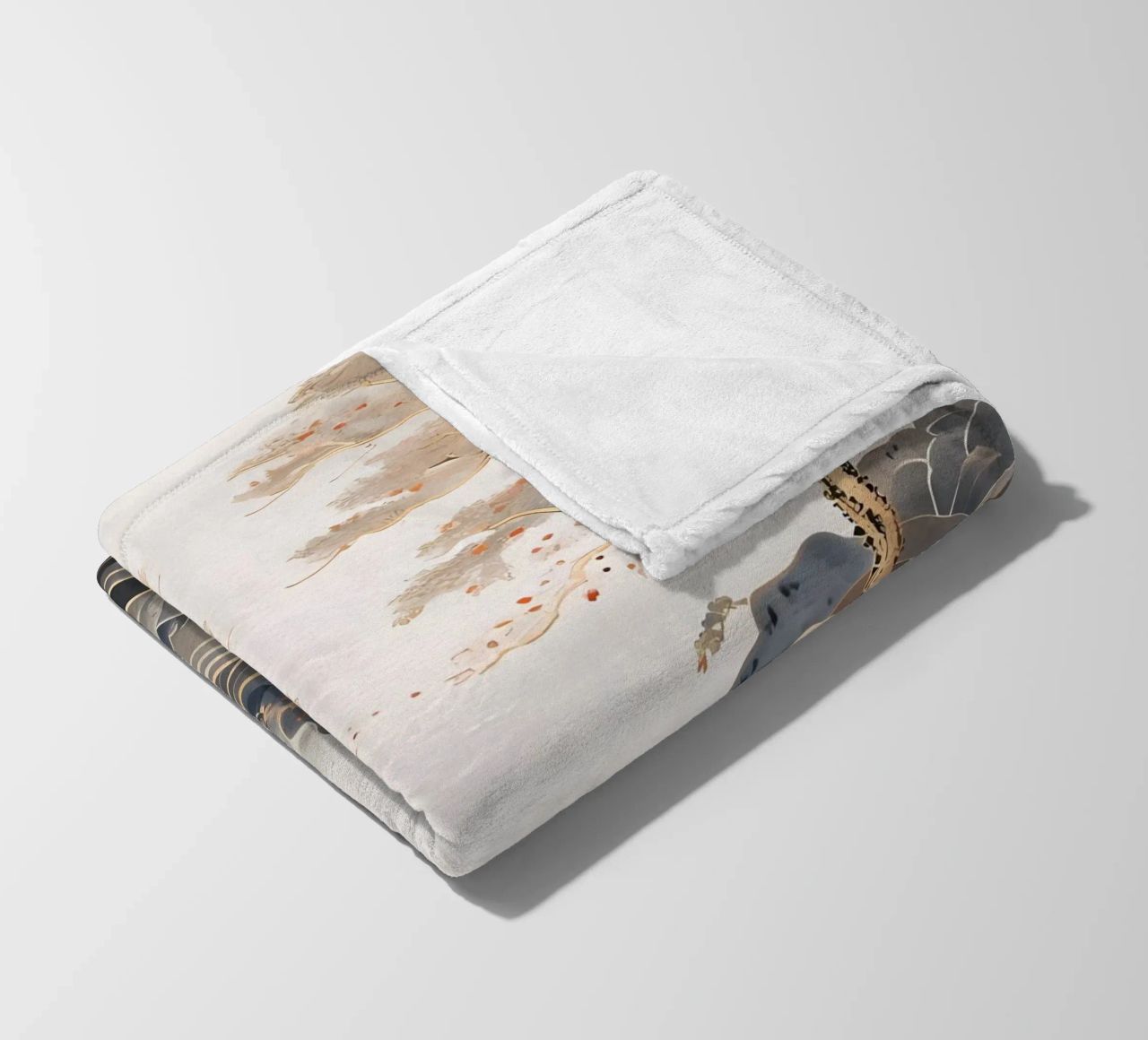 Serene Pine Trees and Rolling Waves fleece blanket by Artistic-shop