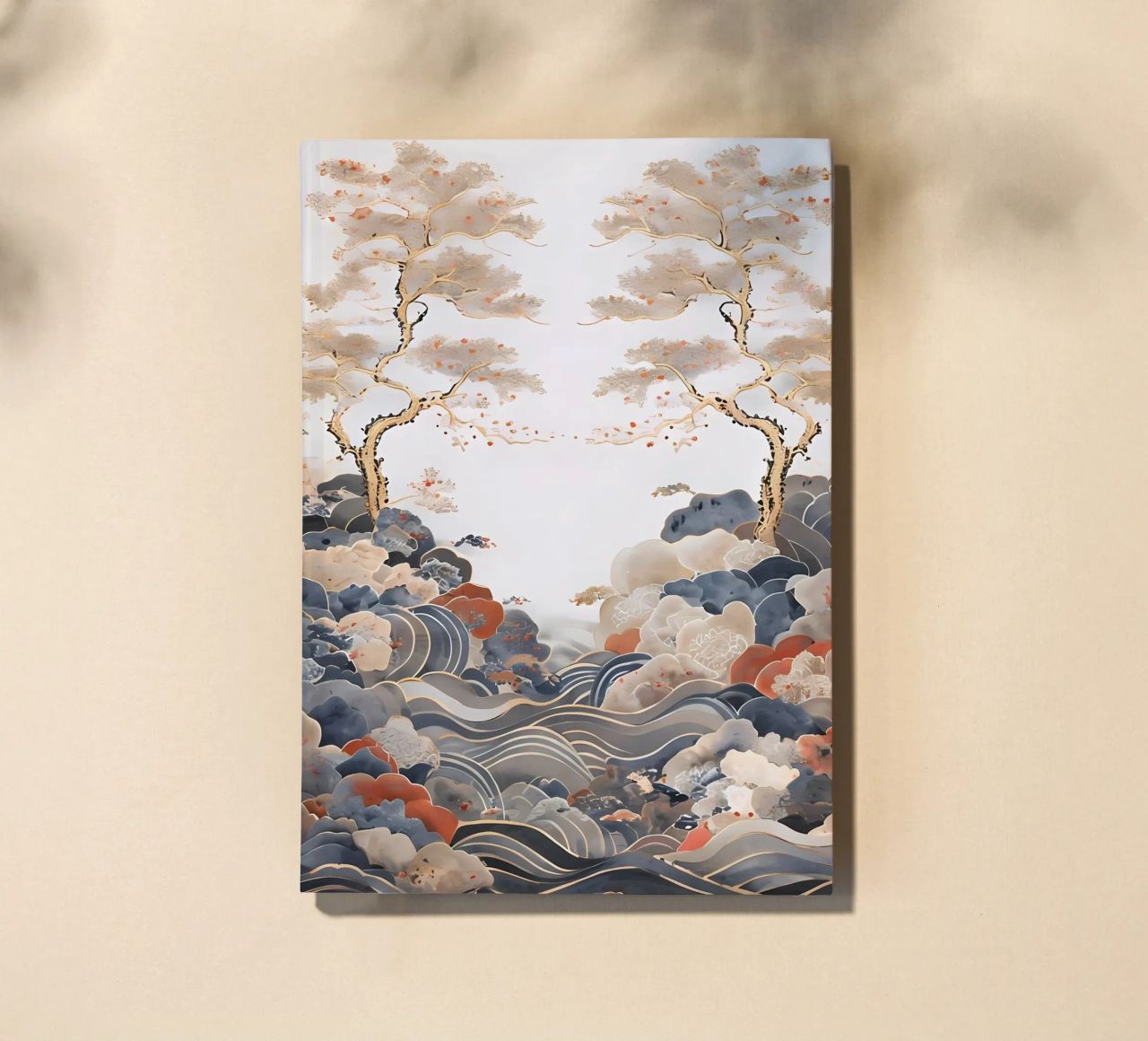 Serene Pine Trees and Rolling Waves notebook by Artistic-shop