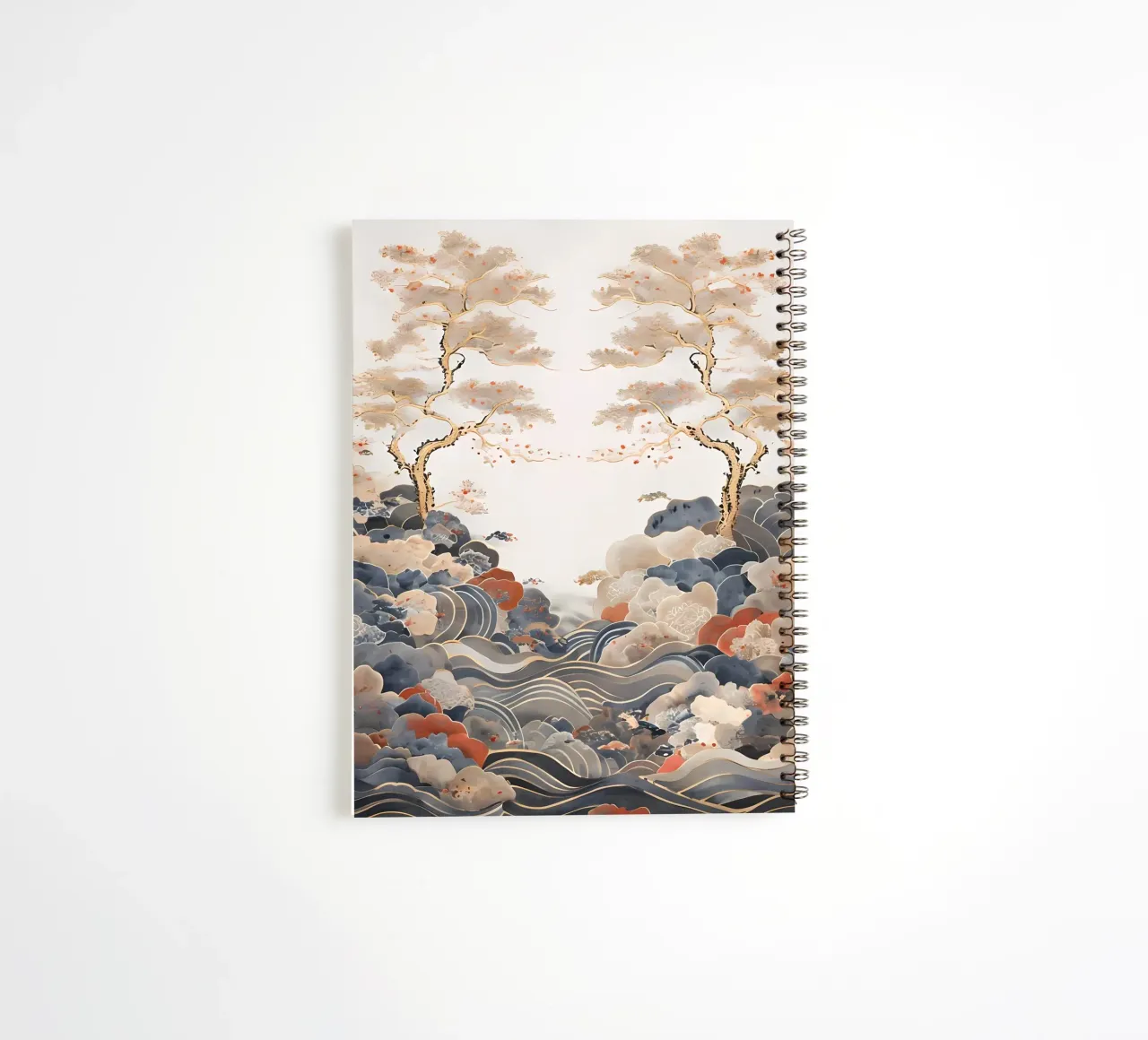 Ruhige Pinienbäume und rollende Wellen Ringbuch von Artistic-shop