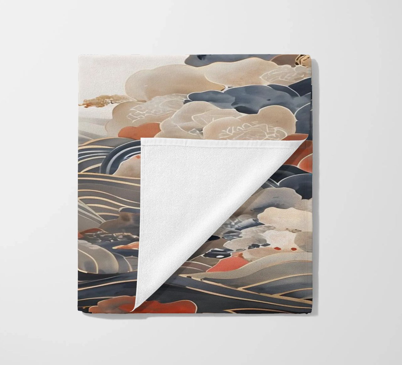 Serene Pine Trees and Rolling Waves beach towel by Artistic-shop