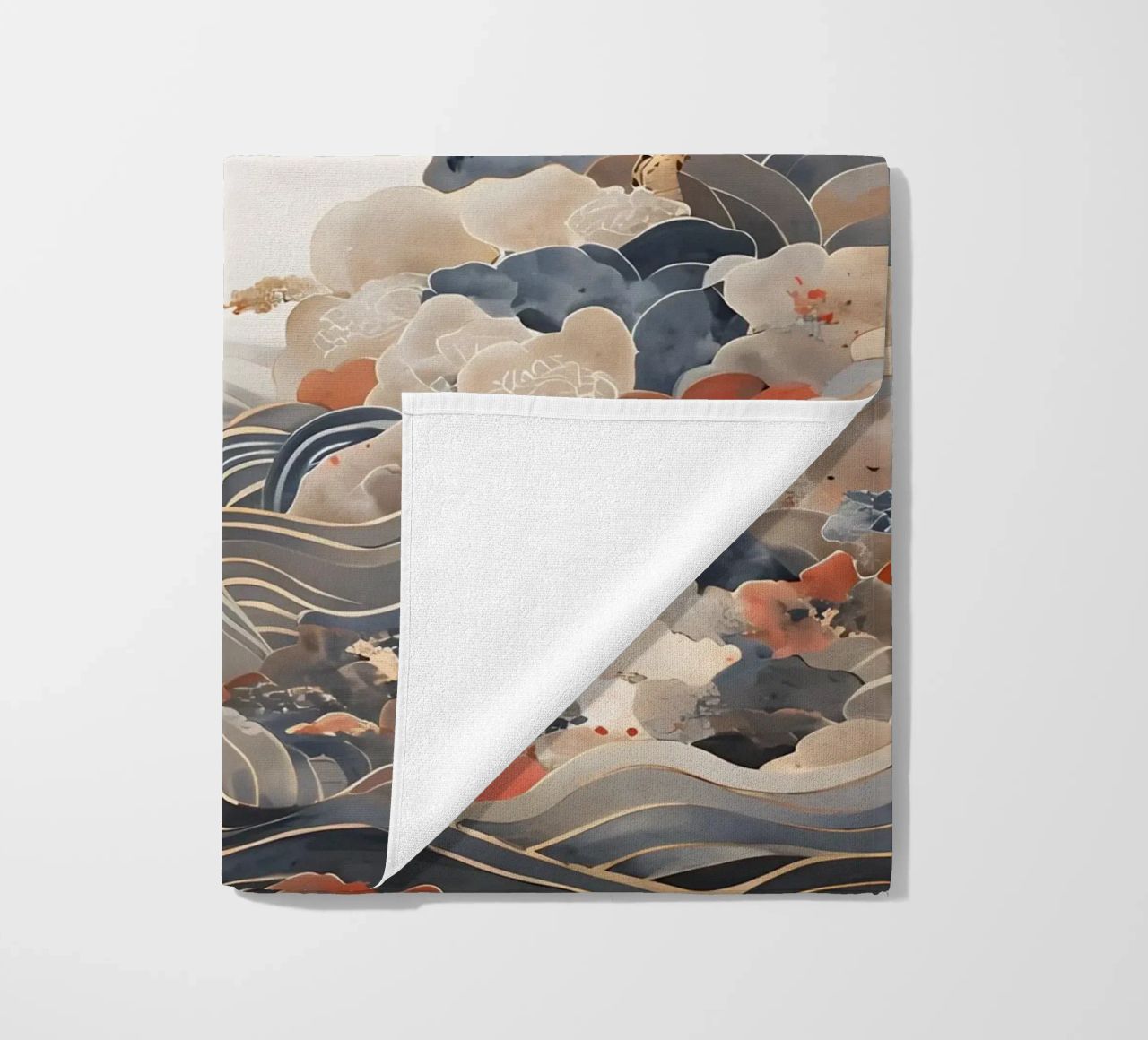 Serene Pine Trees and Rolling Waves beach towel by Artistic-shop