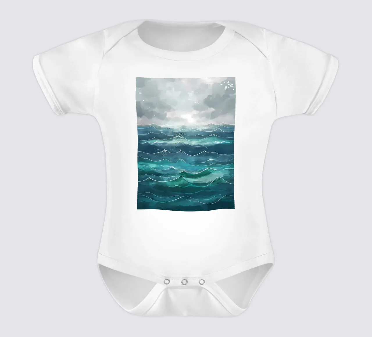 Sereniteit in de oceaan babyrompertje korte mouwen van Artistic-shop