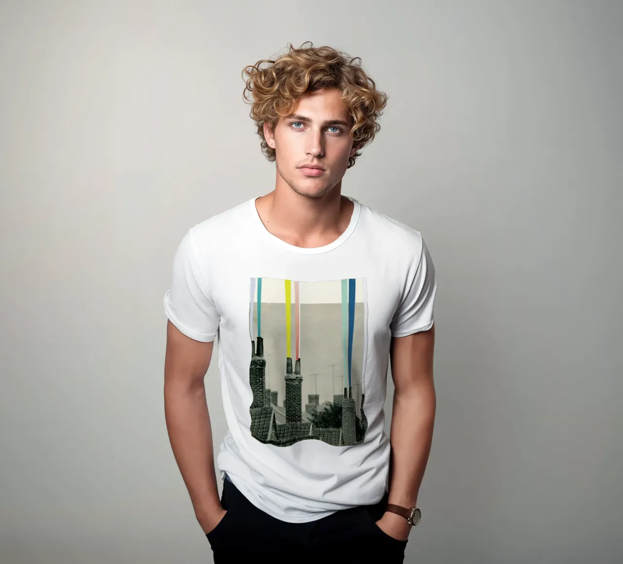 Città del fumo t-shirt da Cassia Beck Collage