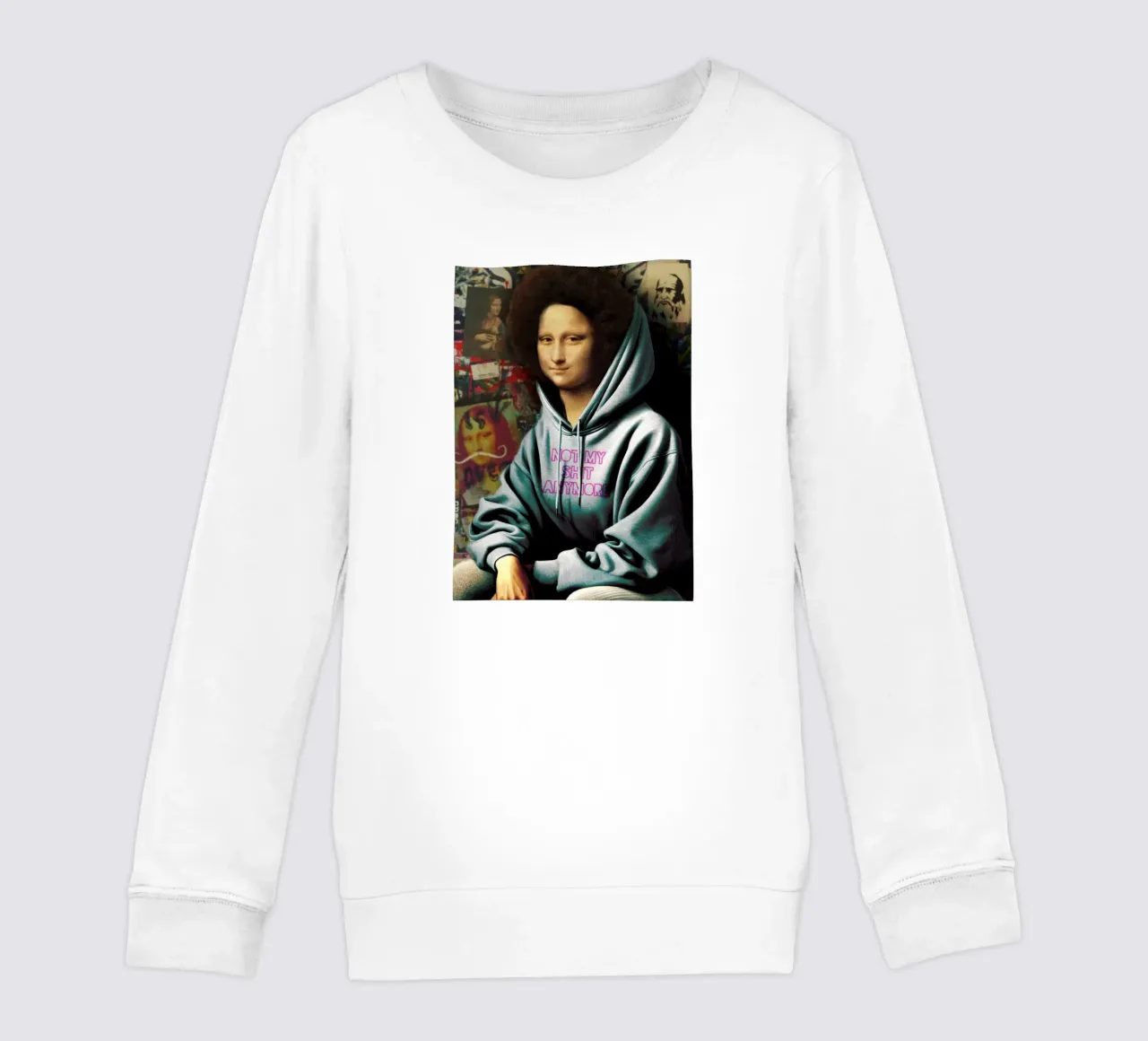 Monna Lisa "Not my shit" - Arte moderna e audace per il vostro spazio felpa bambino da Studio Mooodz