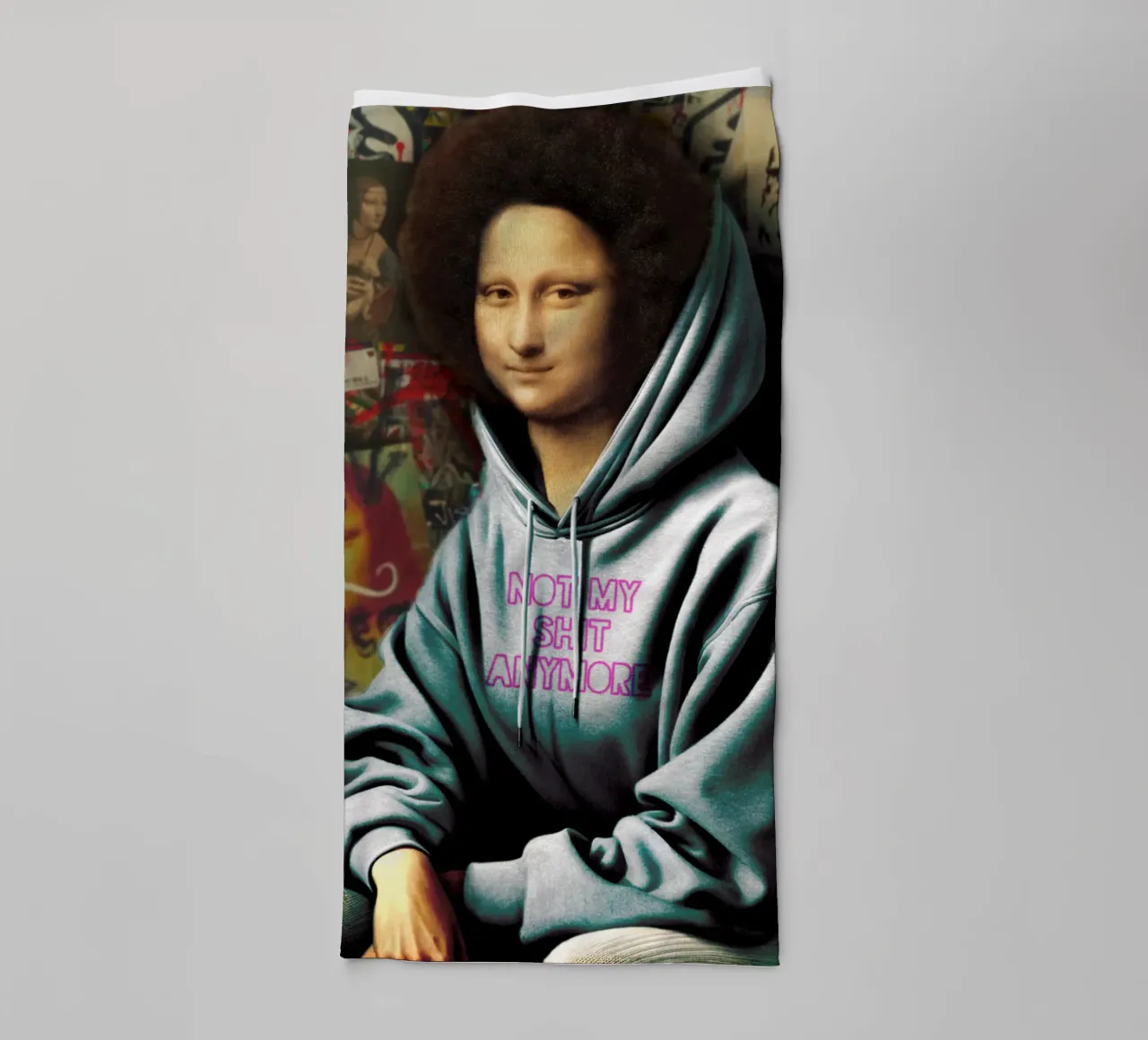 Monna Lisa "Not my shit" - Arte moderna e audace per il vostro spazio asciugamano da bagno da Studio Mooodz
