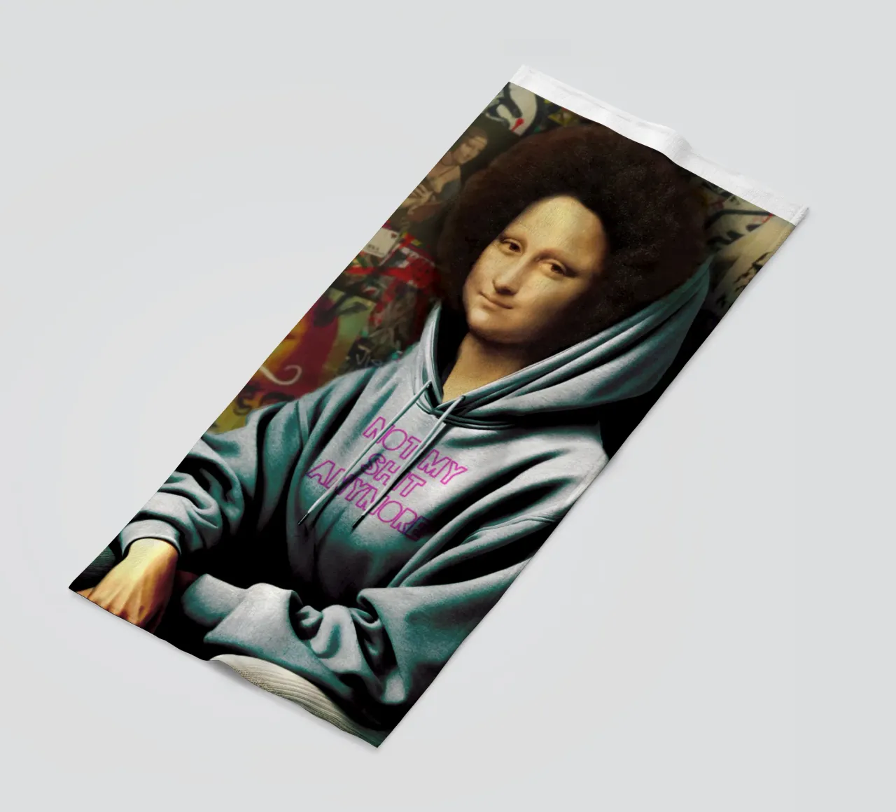 Monna Lisa "Not my shit" - Arte moderna e audace per il vostro spazio telo mare da Studio Mooodz
