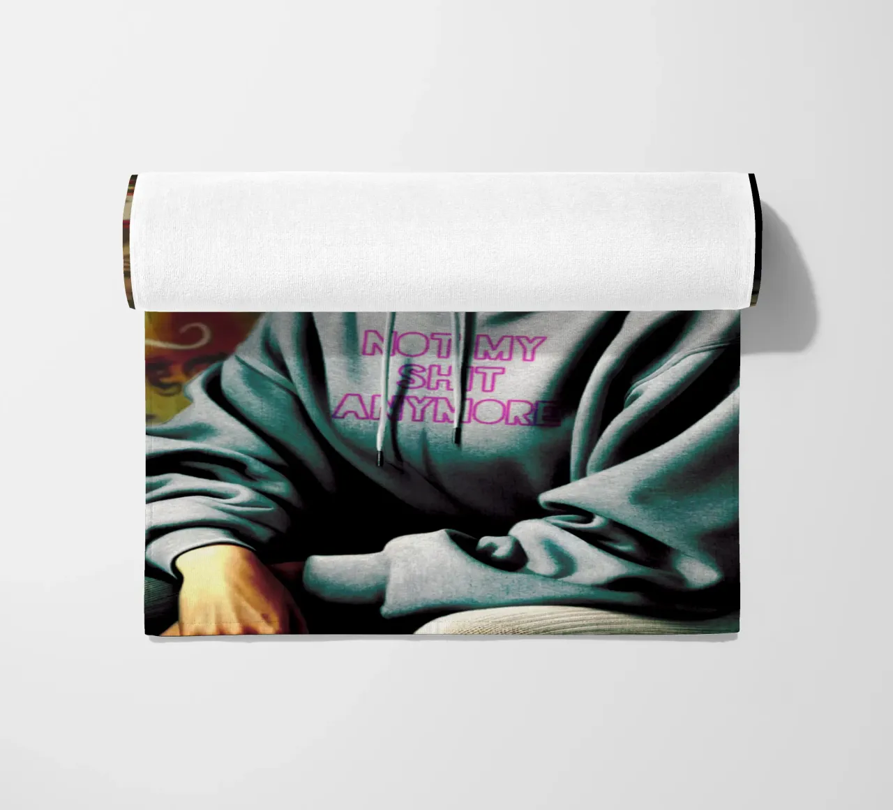 Monna Lisa "Not my shit" - Arte moderna e audace per il vostro spazio telo mare da Studio Mooodz