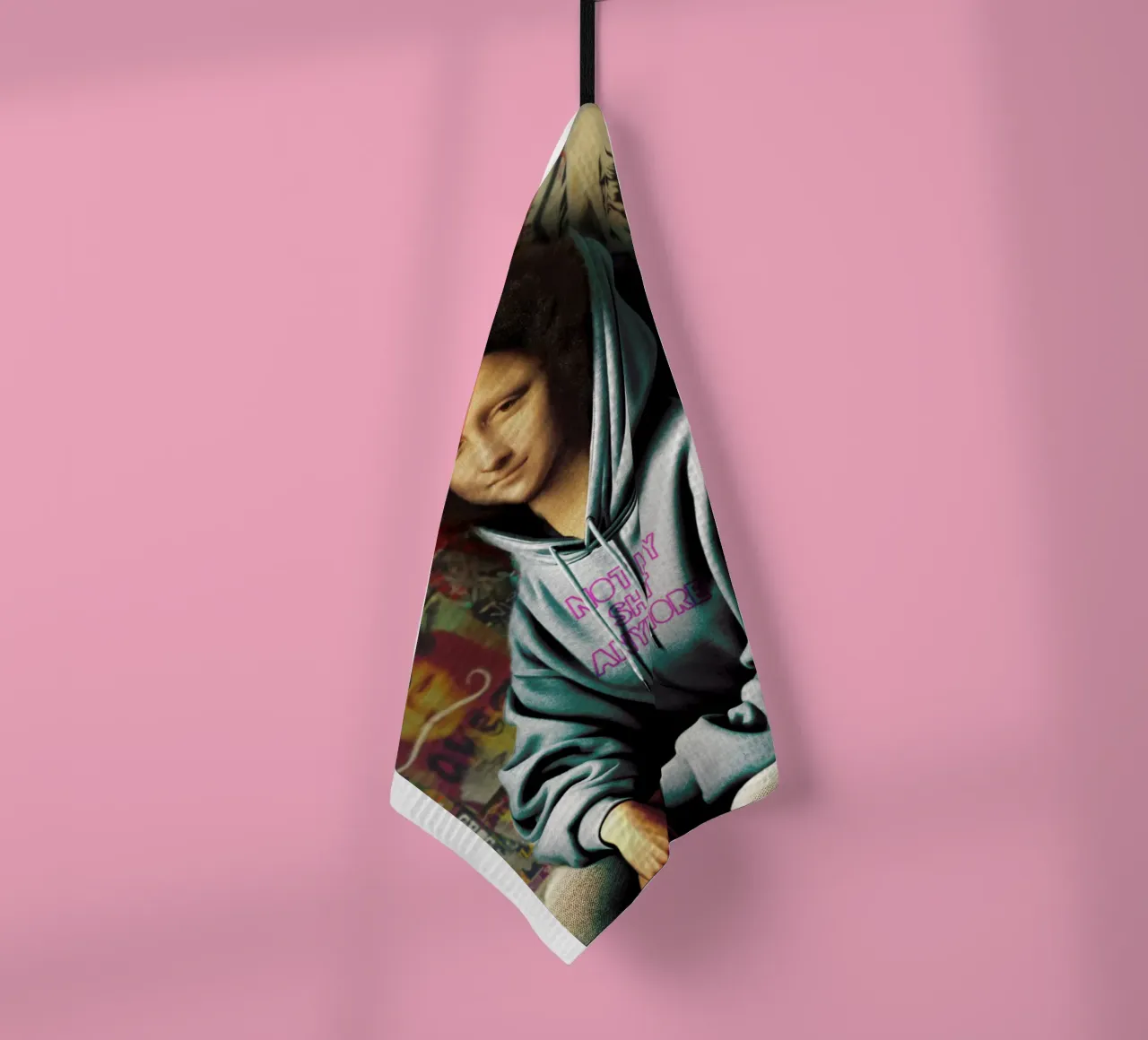 Monna Lisa "Not my shit" - Arte moderna e audace per il vostro spazio canovaccio da cucina da Studio Mooodz