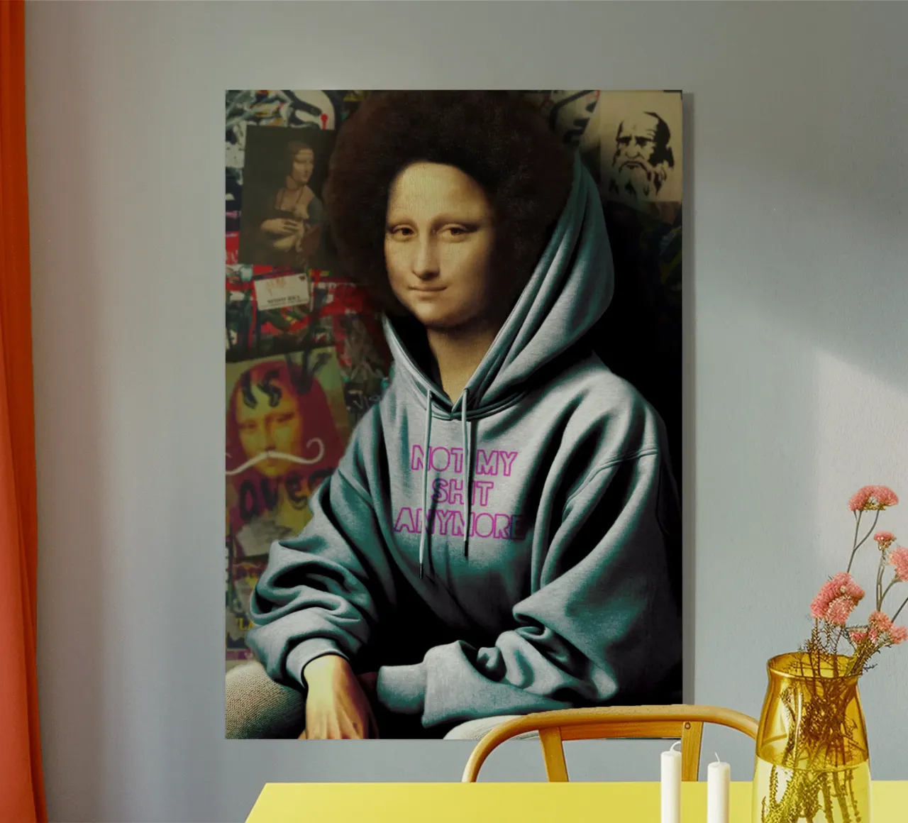 Monna Lisa "Not my shit" - Arte moderna e audace per il vostro spazio plexiglass da Studio Mooodz