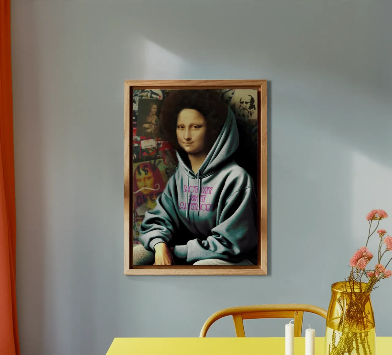 Monna Lisa "Not my shit" - Arte moderna e audace per il vostro spazio alluminio dibond da Studio Mooodz