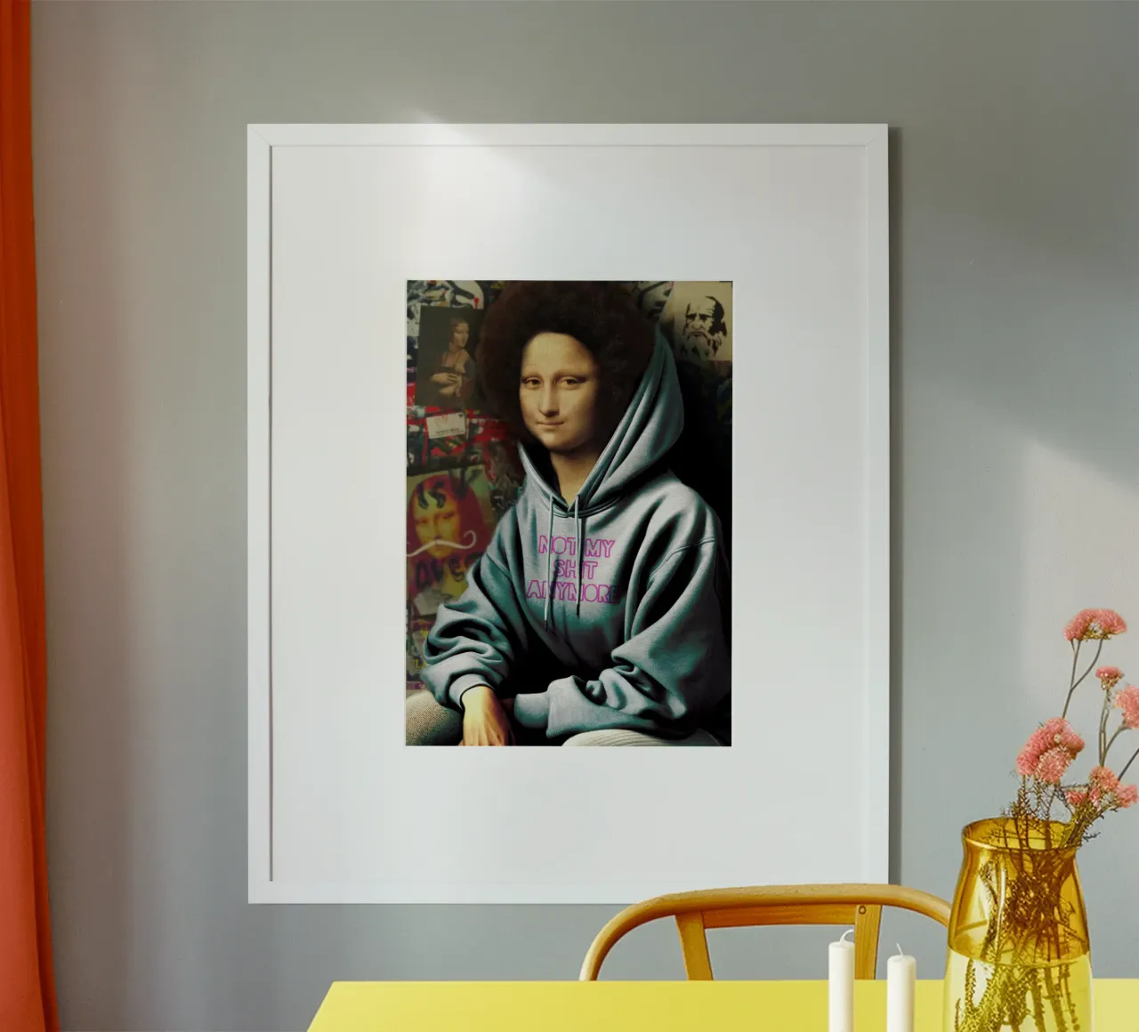 Monna Lisa "Not my shit" - Arte moderna e audace per il vostro spazio carta hahnemühle da Studio Mooodz