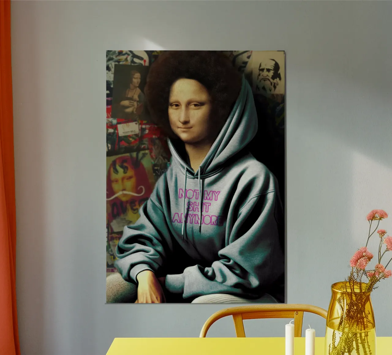 Monna Lisa "Not my shit" - Arte moderna e audace per il vostro spazio carta hahnemühle da Studio Mooodz