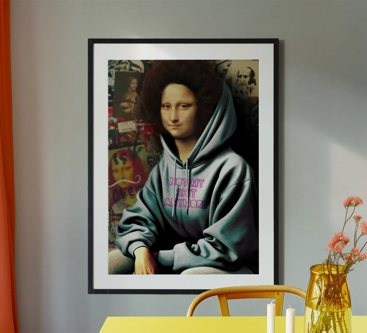Monna Lisa "Not my shit" - Arte moderna e audace per il vostro spazio carta hahnemühle da Studio Mooodz