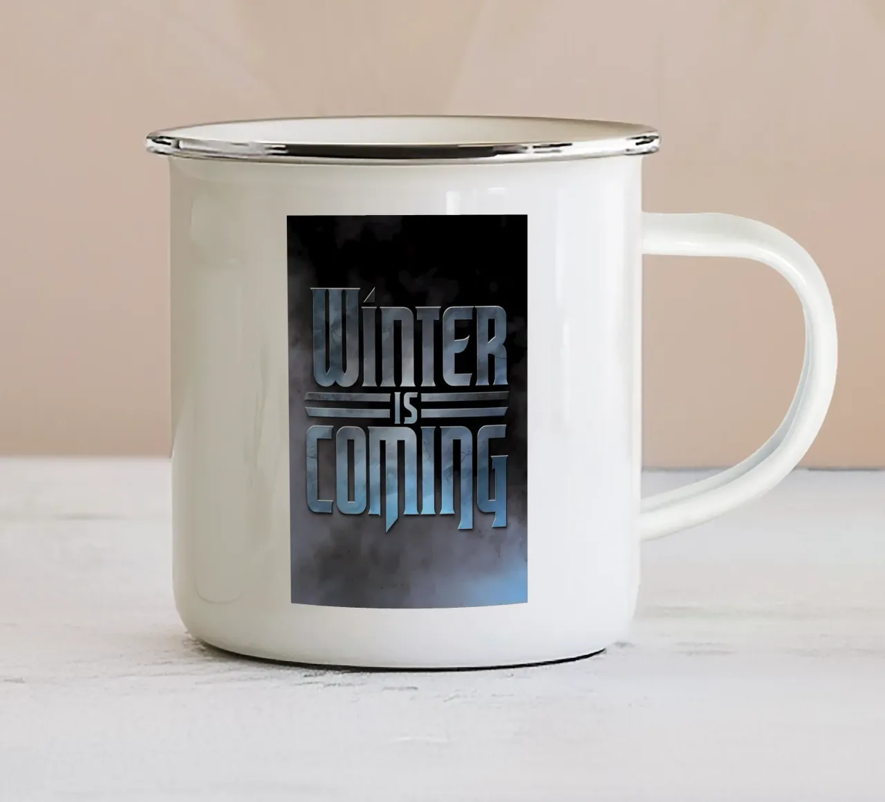 Il freddo dell'inverno tazza in smalto da Artistic-shop