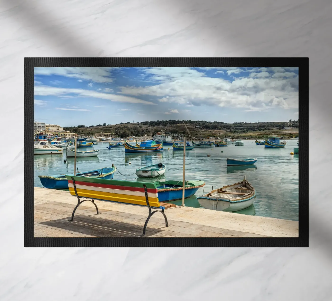 Fischerboote Fußmatte von Curious Collections by Marielle Leenders