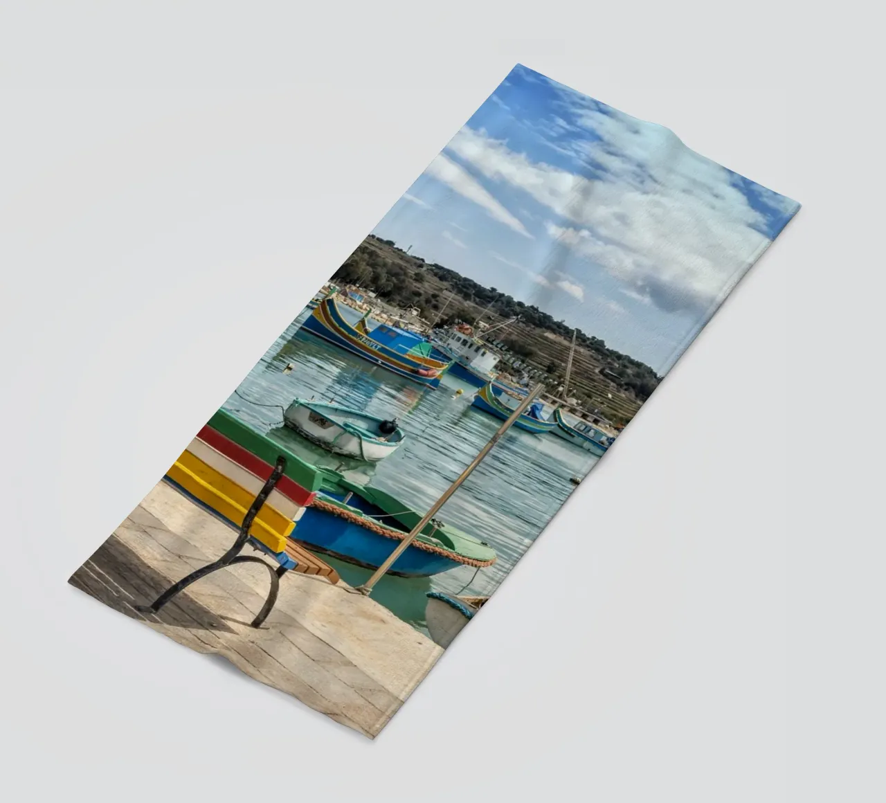 Fishingboats beach towel by Curious Collections by Marielle Leenders