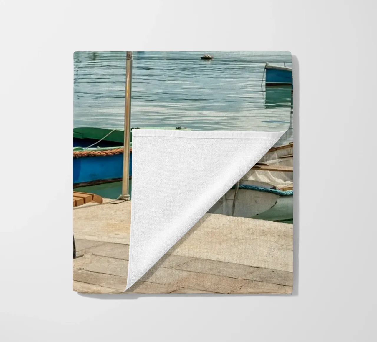 Fishingboats beach towel by Curious Collections by Marielle Leenders