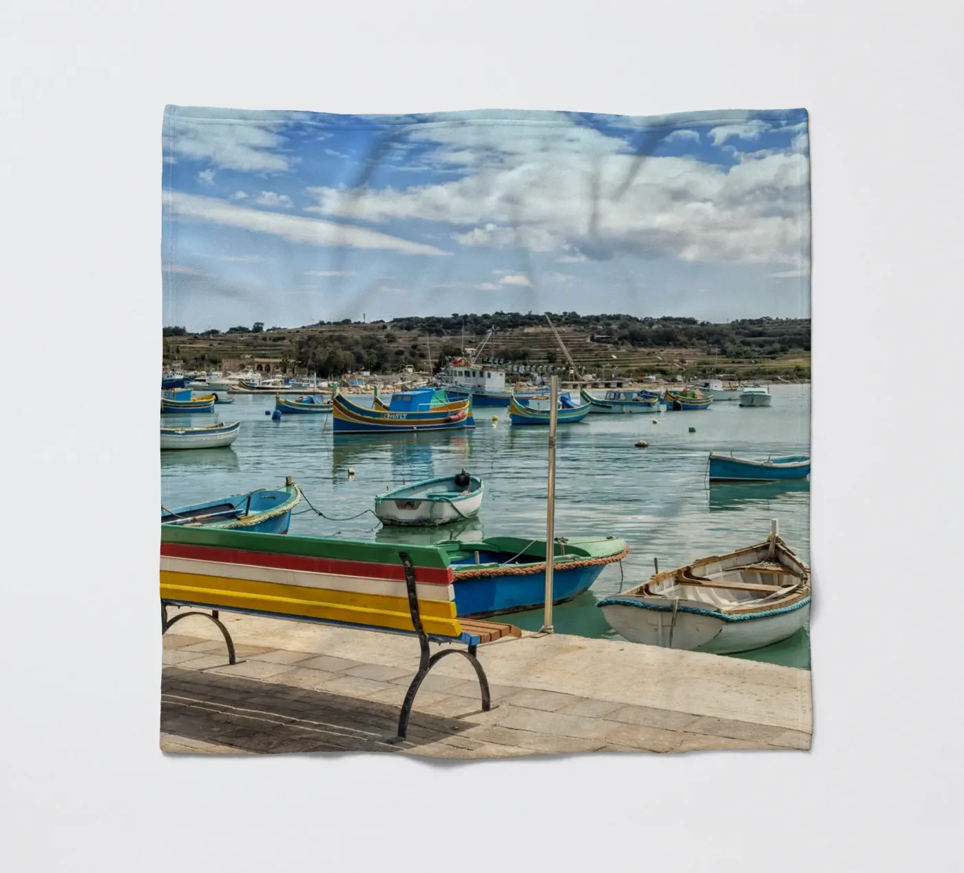 Fischerboote Fleecedecke von Curious Collections by Marielle Leenders