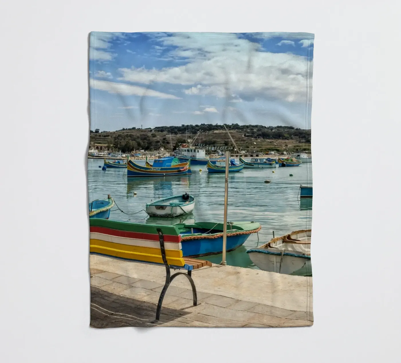 Fischerboote Fleecedecke von Curious Collections by Marielle Leenders