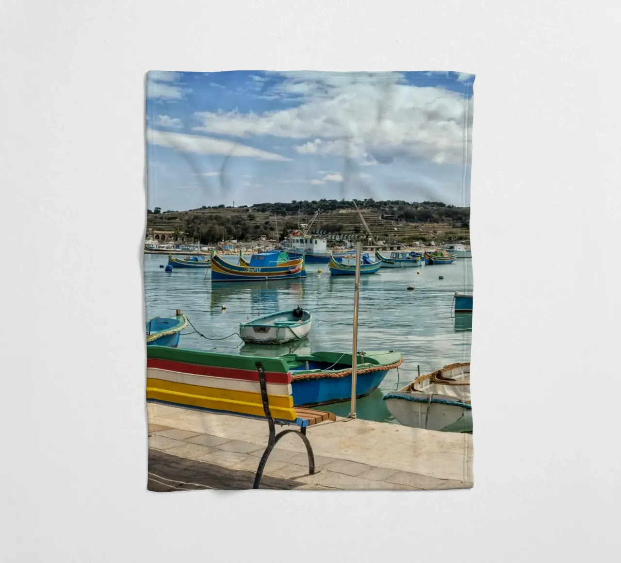 Fischerboote Fleecedecke von Curious Collections by Marielle Leenders