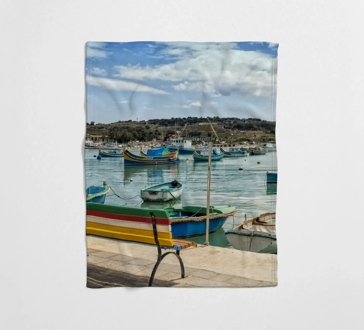 Fischerboote Fleecedecke von Curious Collections by Marielle Leenders