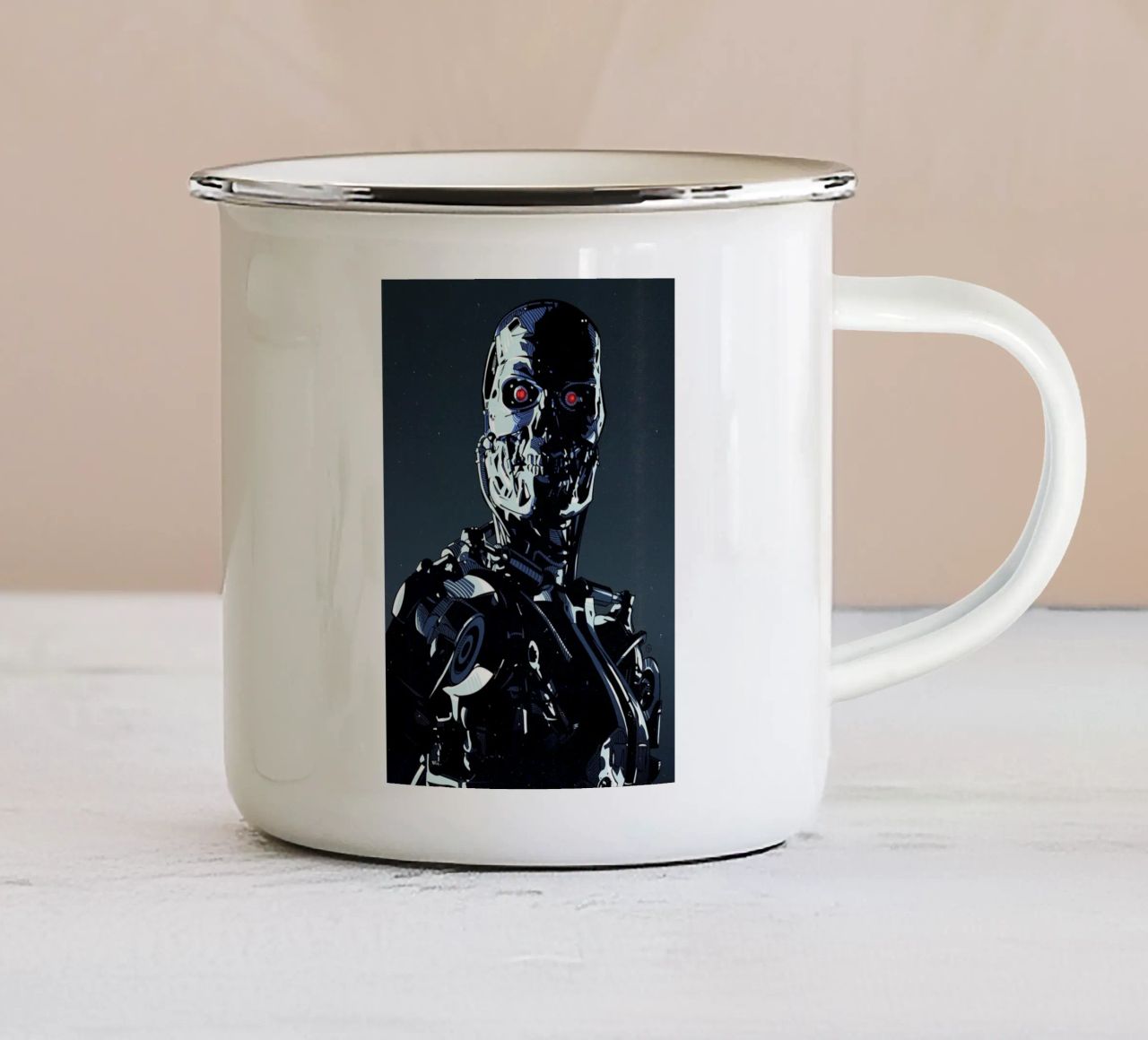 Terminator tazza in smalto da nabakumov