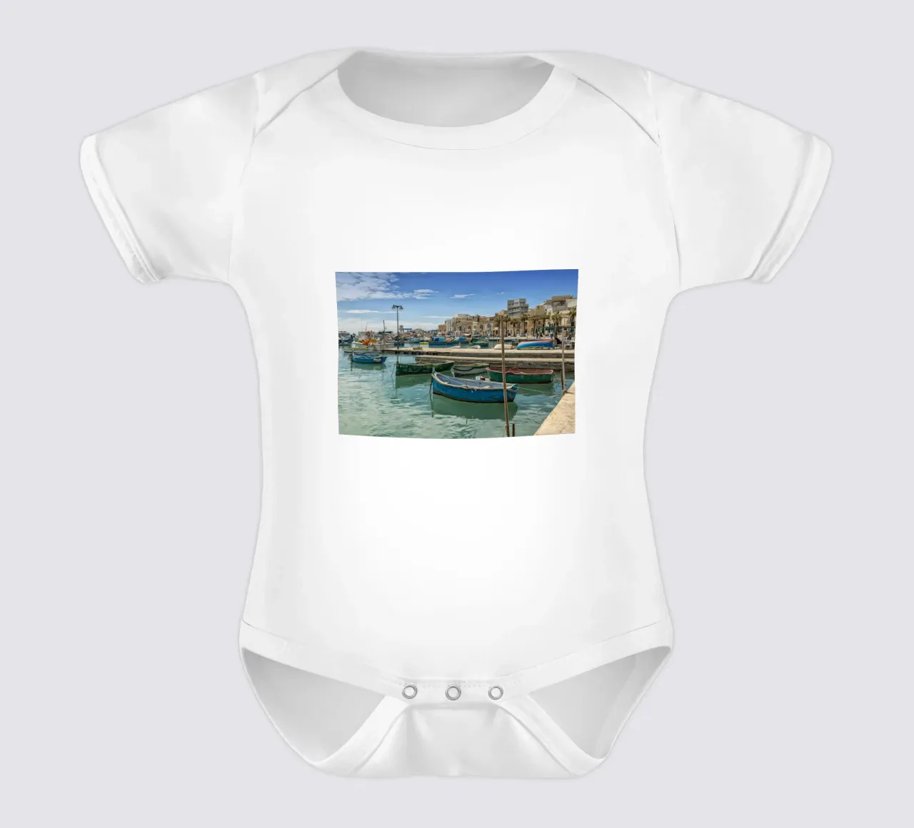 Barche da pesca colorate body neonato maniche corte da Curious Collections by Marielle Leenders