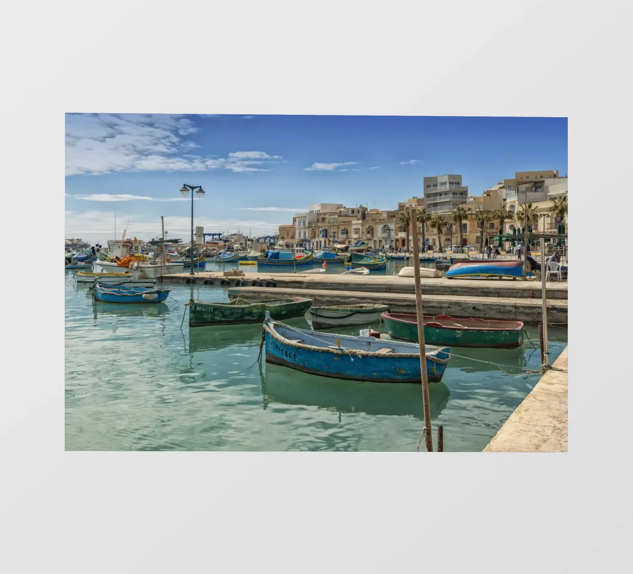 Colorful fishing boats photo wallpaper by Curious Collections by Marielle Leenders