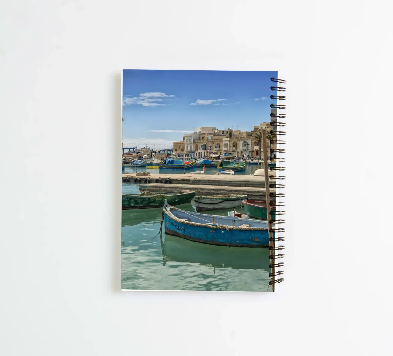 Colorful fishing boats spiral notebook by Curious Collections by Marielle Leenders