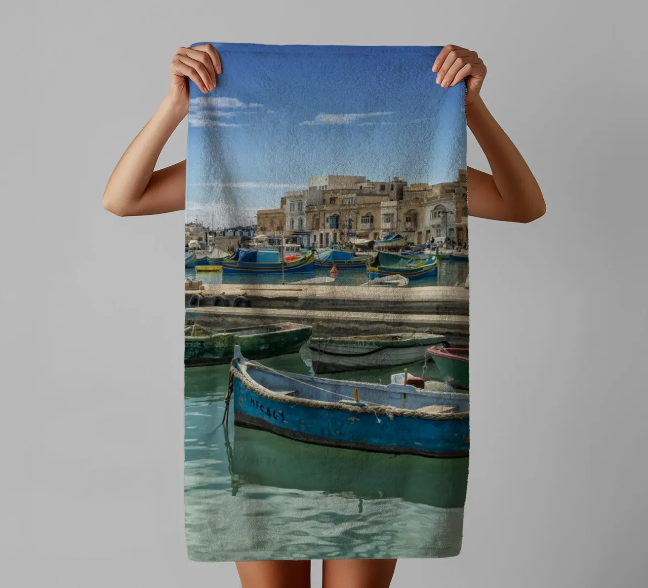 Barche da pesca colorate asciugamano da bagno da Curious Collections by Marielle Leenders