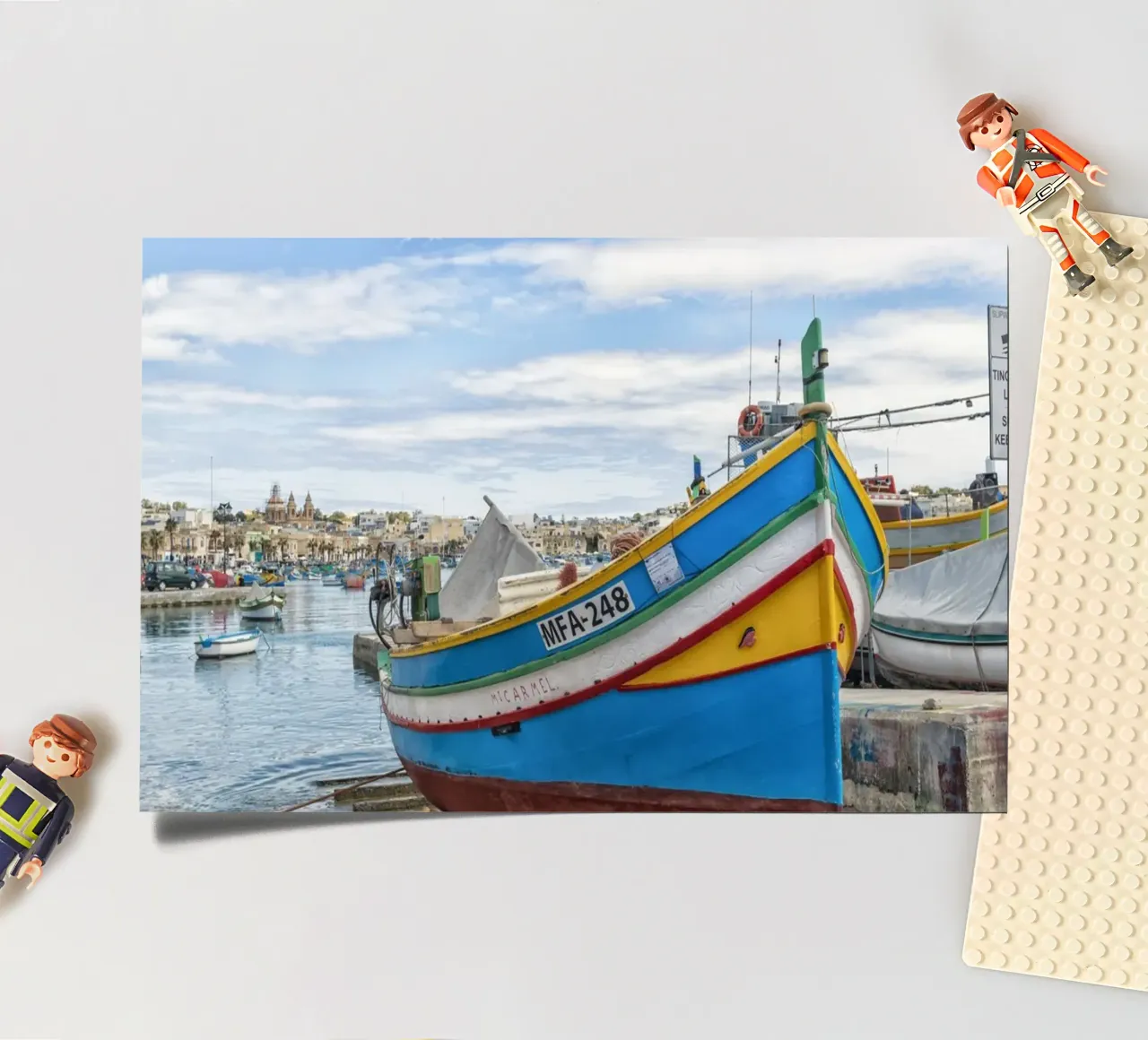 Colorful fishing boat sticker sheet by Curious Collections by Marielle Leenders