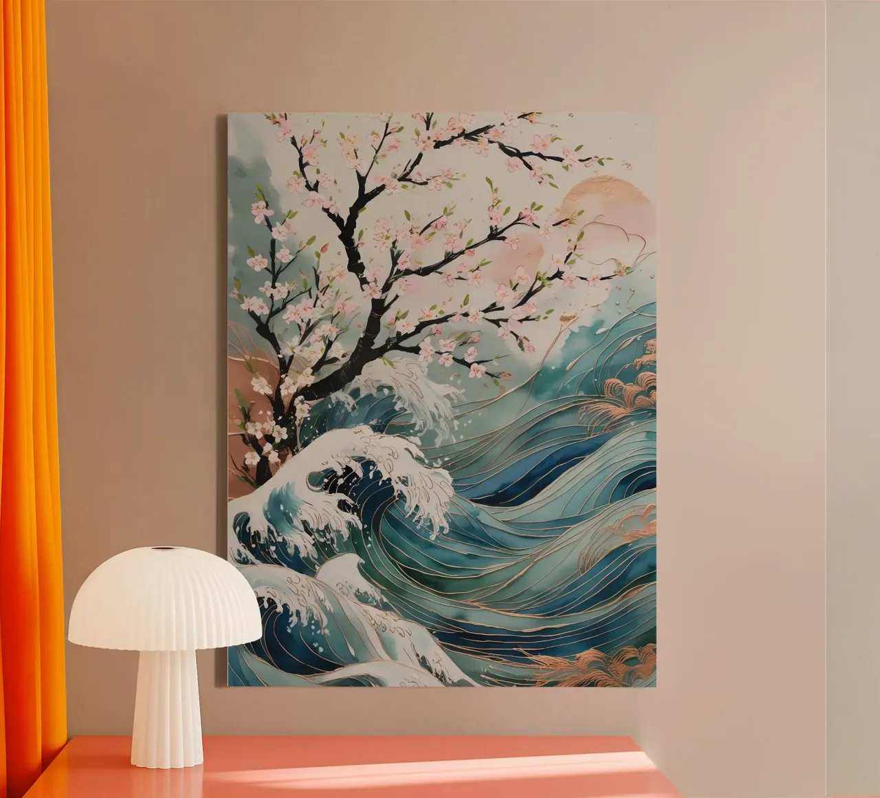 Onde serene e speranza in fiore tela con Cornice a cassetta da Artistic-shop