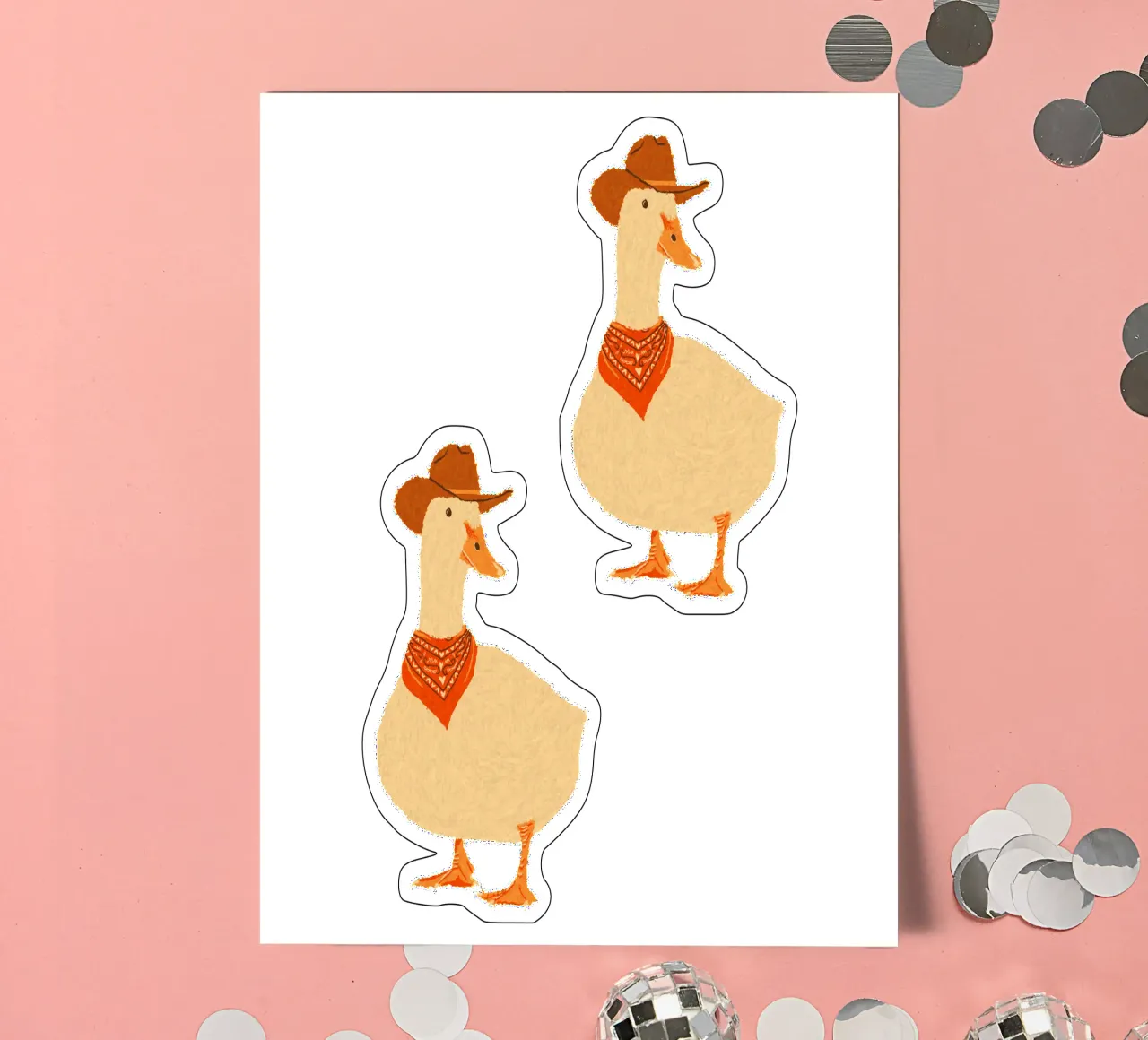 Bo The Cowboy Duck sticker sheet by AnyoneCanYeehaw