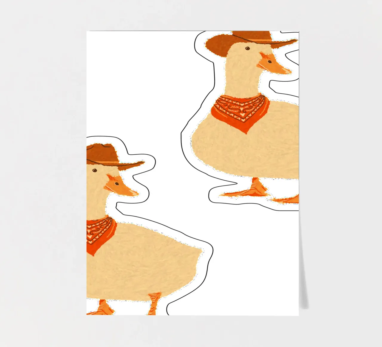 Bo The Cowboy Duck sticker sheet by AnyoneCanYeehaw