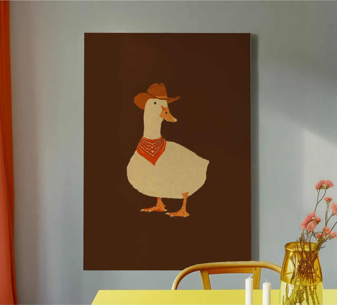 Bo The Cowboy Duck canvas by AnyoneCanYeehaw