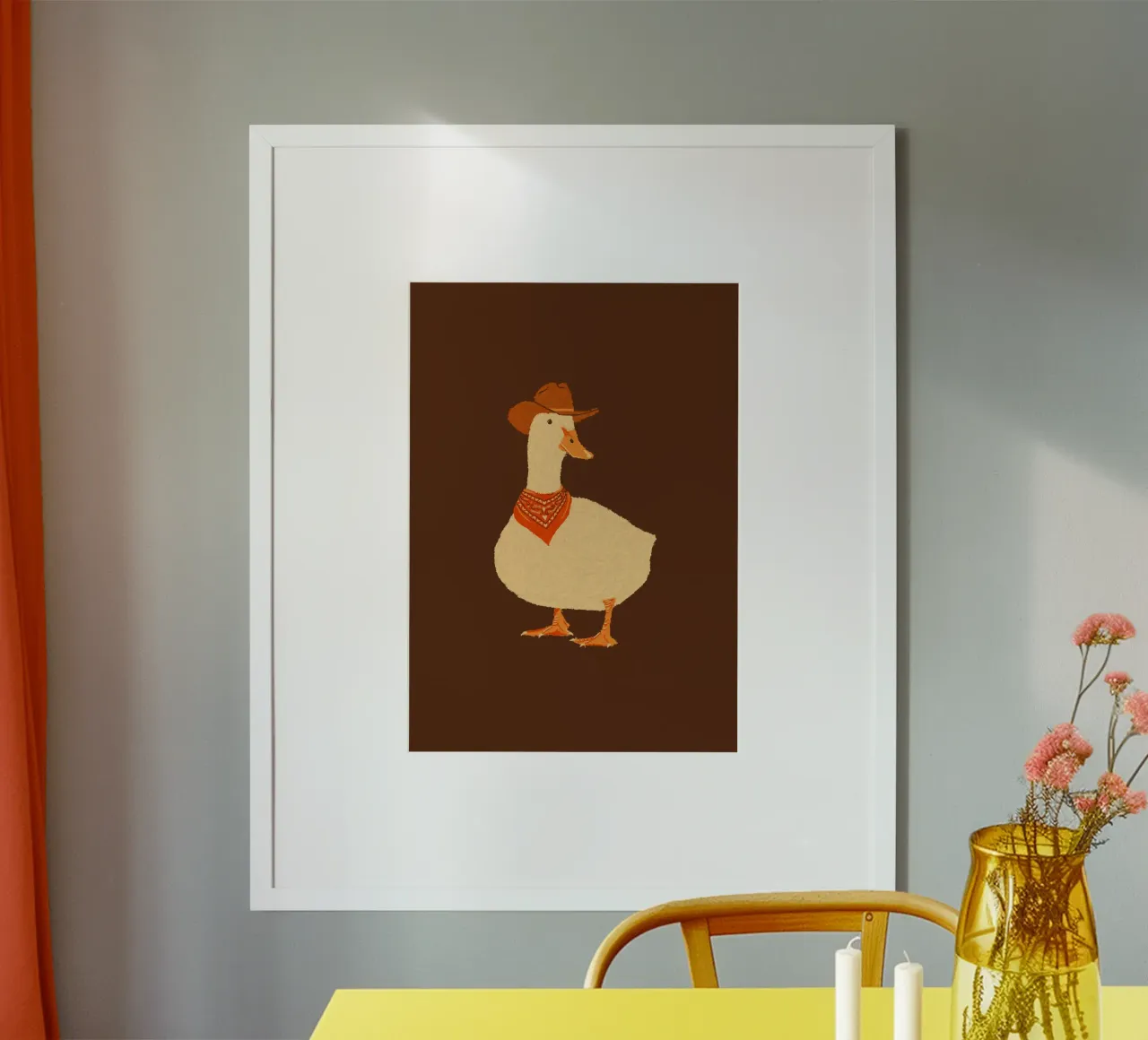 Bo The Cowboy Duck hahnemühle by AnyoneCanYeehaw