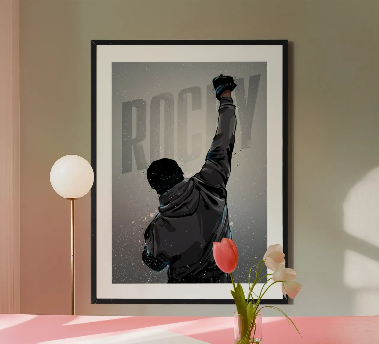 Rocky Wins poster con telaio in legno da nabakumov